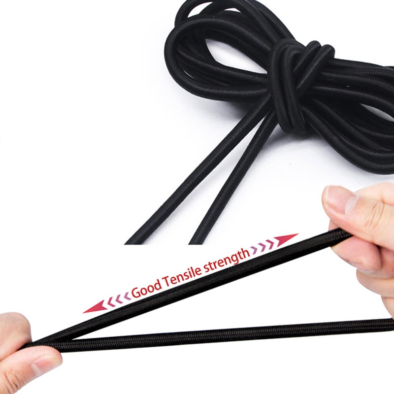 AbbiyyZ 1/4 Inch Elastic Cord - 10 Yards Round Elastic Bungee Cord, Heavy Duty Bungee Shock Cord, Elastic Polyester Cords for Camping, Tents, Cargo, Awning Kayak Stretch String Rope, Marine Grade, Hammock - Image 4